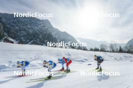 05.03.2023, Planica, Slovenia (SLO): Calle Halfvarsson (SWE), Jens Burman (SWE), Federico Pellegrino (ITA), Didrik Toenseth (NOR), Ireneu Esteve Altimiras (AND), (l-r)  - FIS nordic world ski championships cross-country, mass men, Planica (SLO). www.nordicfocus.com. © Modica/NordicFocus. Every downloaded picture is fee-liable.