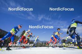05.03.2023, Planica, Slovenia (SLO): Snorri Eythor Einarsson (ISL), Mika Vermeulen (AUT), Antoine Cyr (CAN), Jens Burman (SWE), (l-r)  - FIS nordic world ski championships cross-country, mass men, Planica (SLO). www.nordicfocus.com. © Thibaut/NordicFocus. Every downloaded picture is fee-liable.