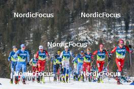 05.03.2023, Planica, Slovenia (SLO): Iivo Niskanen (FIN), Johannes Hoesflot Klaebo (NOR), Ireneu Esteve Altimiras (AND), William Poromaa (SWE), Martin Loewstroem Nyenget (NOR), Didrik Toenseth (NOR), (l-r)  - FIS nordic world ski championships cross-country, mass men, Planica (SLO). www.nordicfocus.com. © Modica/NordicFocus. Every downloaded picture is fee-liable.