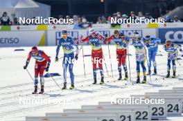05.03.2023, Planica, Slovenia (SLO): Iivo Niskanen (FIN), Johannes Hoesflot Klaebo (NOR), Martin Loewstroem Nyenget (NOR), William Poromaa (SWE), (l-r)  - FIS nordic world ski championships cross-country, mass men, Planica (SLO). www.nordicfocus.com. © Thibaut/NordicFocus. Every downloaded picture is fee-liable.