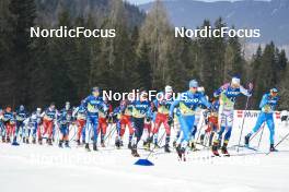 05.03.2023, Planica, Slovenia (SLO): Iivo Niskanen (FIN), Scott Patterson (USA), Johannes Hoesflot Klaebo (NOR), Federico Pellegrino (ITA), Calle Halfvarsson (SWE), Francesco De Fabiani (ITA), (l-r)  - FIS nordic world ski championships cross-country, mass men, Planica (SLO). www.nordicfocus.com. © Thiabut/NordicFocus. Every downloaded picture is fee-liable.