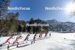 04.03.2023, Planica, Slovenia (SLO): Ingvild Flugstad Oestberg (NOR), Teresa Stadlober (AUT), Julia Kern (USA), Emma Ribom (SWE), Nadine Faehndrich (SUI), Astrid Oeyre Slind (NOR), Anne Kjersti Kalvaa (NOR), Kerttu Niskanen (FIN), Frida Karlsson (SWE), Ebba Andersson (SWE), (l-r)  - FIS nordic world ski championships cross-country, mass women, Planica (SLO). www.nordicfocus.com. © Modica/NordicFocus. Every downloaded picture is fee-liable.