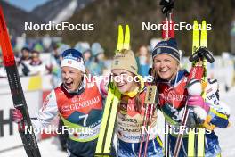 04.03.2023, Planica, Slovenia (SLO): Anne Kjersti Kalvaa (NOR), Ebba Andersson (SWE), Frida Karlsson (SWE), (l-r) - FIS nordic world ski championships cross-country, mass women, Planica (SLO). www.nordicfocus.com. © Modica/NordicFocus. Every downloaded picture is fee-liable.