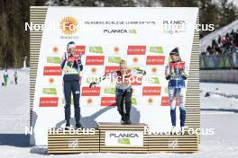 04.03.2023, Planica, Slovenia (SLO): Anne Kjersti Kalvaa (NOR), Ebba Andersson (SWE), Frida Karlsson (SWE), (l-r) - FIS nordic world ski championships cross-country, mass women, Planica (SLO). www.nordicfocus.com. © Modica/NordicFocus. Every downloaded picture is fee-liable.