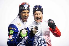22.02.2023, Planica, Slovenia (SLO): Renaud Jay (FRA), Richard Jouve (FRA), (l-r)  - FIS nordic world ski championships cross-country, medals, Planica (SLO). www.nordicfocus.com. © Modica/NordicFocus. Every downloaded picture is fee-liable.