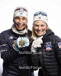 22.02.2023, Planica, Slovenia (SLO): Julia Kern (USA), Jessica Diggins (USA), (l-r)  - FIS nordic world ski championships cross-country, medals, Planica (SLO). www.nordicfocus.com. © Modica/NordicFocus. Every downloaded picture is fee-liable.