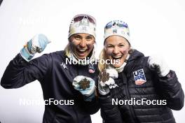 22.02.2023, Planica, Slovenia (SLO): Julia Kern (USA), Jessica Diggins (USA) - FIS nordic world ski championships cross-country, medals, Planica (SLO). www.nordicfocus.com. © Modica/NordicFocus. Every downloaded picture is fee-liable.