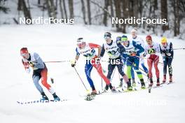 03.03.2023, Planica, Slovenia (SLO): Hugo Lapalus (FRA), Hunter Wonders (USA), Miha Licef (SLO), (l-r)  - FIS nordic world ski championships cross-country, relay men, Planica (SLO). www.nordicfocus.com. © Modica/NordicFocus. Every downloaded picture is fee-liable.