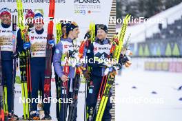 03.03.2023, Planica, Slovenia (SLO): Simen Hegstad Krueger (NOR), Albert Kuchler (GER), Janosch Brugger (GER), Jonas Dobler (GER), Friedrich Moch (GER), (l-r)  - FIS nordic world ski championships cross-country, relay men, Planica (SLO). www.nordicfocus.com. © Thibaut/NordicFocus. Every downloaded picture is fee-liable.