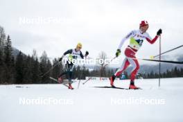 03.03.2023, Planica, Slovenia (SLO): Janosch Brugger (GER), Jonas Baumann (SUI), (l-r)  - FIS nordic world ski championships cross-country, relay men, Planica (SLO). www.nordicfocus.com. © Modica/NordicFocus. Every downloaded picture is fee-liable.