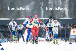 03.03.2023, Planica, Slovenia (SLO): Richard Jouve (FRA), Hans Christer Holund (NOR), Albert Kuchler (GER), Johan Haeggstroem (SWE), (l-r)  - FIS nordic world ski championships cross-country, relay men, Planica (SLO). www.nordicfocus.com. © Modica/NordicFocus. Every downloaded picture is fee-liable.