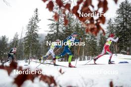 03.03.2023, Planica, Slovenia (SLO): Albert Kuchler (GER), Johan Haeggstroem (SWE), Miha Simenc (SLO), Beda Klee (SUI), (l-r)  - FIS nordic world ski championships cross-country, relay men, Planica (SLO). www.nordicfocus.com. © Modica/NordicFocus. Every downloaded picture is fee-liable.