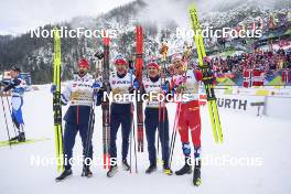 03.03.2023, Planica, Slovenia (SLO): Hans Christer Holund (NOR), Paal Golberg (NOR), Simen Hegstad Krueger (NOR), Johannes Hoesflot Klaebo (NOR), (l-r)  - FIS nordic world ski championships cross-country, relay men, Planica (SLO). www.nordicfocus.com. © Thibaut/NordicFocus. Every downloaded picture is fee-liable.