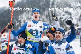 03.03.2023, Planica, Slovenia (SLO): Iivo Niskanen (FIN), Niko Anttola (FIN), Perttu Hyvarinen (FIN), Ristomatti Hakola (FIN), (l-r)  - FIS nordic world ski championships cross-country, relay men, Planica (SLO). www.nordicfocus.com. © Thibaut/NordicFocus. Every downloaded picture is fee-liable.