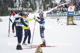 03.03.2023, Planica, Slovenia (SLO): Ben Ogden (USA), Scott Patterson (USA), Gus Schumacher (USA), (l-r)  - FIS nordic world ski championships cross-country, relay men, Planica (SLO). www.nordicfocus.com. © Thibaut/NordicFocus. Every downloaded picture is fee-liable.