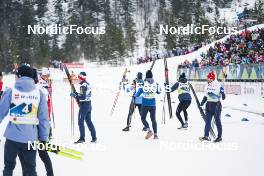 03.03.2023, Planica, Slovenia (SLO): Johannes Hoesflot Klaebo (NOR), Simen Hegstad Krueger (NOR), Perttu Hyvarinen (FIN), Iivo Niskanen (FIN), Hans Christer Holund (NOR), (l-r)  - FIS nordic world ski championships cross-country, relay men, Planica (SLO). www.nordicfocus.com. © Thibaut/NordicFocus. Every downloaded picture is fee-liable.