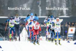 03.03.2023, Planica, Slovenia (SLO): Richard Jouve (FRA), Hans Christer Holund (NOR), Johan Haeggstroem (SWE), (l-r)  - FIS nordic world ski championships cross-country, relay men, Planica (SLO). www.nordicfocus.com. © Modica/NordicFocus. Every downloaded picture is fee-liable.