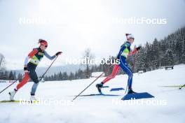 02.03.2023, Planica, Slovenia (SLO): Jasmine Lyons (CAN), Delphine Claudel (FRA), (l-r)  - FIS nordic world ski championships cross-country, relay women, Planica (SLO). www.nordicfocus.com. © Modica/NordicFocus. Every downloaded picture is fee-liable.