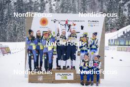 02.03.2023, Planica, Slovenia (SLO): Laura Gimmler (GER), Katharina Hennig (GER), Pia Fink (GER), Victoria Carl (GER), Tiril Udnes Weng (NOR), Astrid Oeyre Slind (NOR), Ingvild Flugstad Oestberg (NOR), Anne Kjersti Kalvaa (NOR), Emma Ribom (SWE), Ebba Andersson (SWE), Frida Karlsson (SWE), Maja Dahlqvist (SWE), (l-r) - FIS nordic world ski championships cross-country, relay women, Planica (SLO). www.nordicfocus.com. © Thibaut/NordicFocus. Every downloaded picture is fee-liable.
