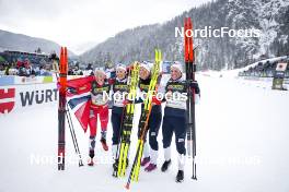02.03.2023, Planica, Slovenia (SLO): Anne Kjersti Kalvaa (NOR), Ingvild Flugstad Oestberg (NOR), Astrid Oeyre Slind (NOR), Tiril Udnes Weng (NOR), (l-r)  - FIS nordic world ski championships cross-country, relay women, Planica (SLO). www.nordicfocus.com. © Thibaut/NordicFocus. Every downloaded picture is fee-liable.