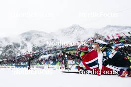 02.03.2023, Planica, Slovenia (SLO): Tiril Udnes Weng (NOR), Astrid Oeyre Slind (NOR), Ingvild Flugstad Oestberg (NOR), Anne Kjersti Kalvaa (NOR), (l-r)  - FIS nordic world ski championships cross-country, relay women, Planica (SLO). www.nordicfocus.com. © Modica/NordicFocus. Every downloaded picture is fee-liable.