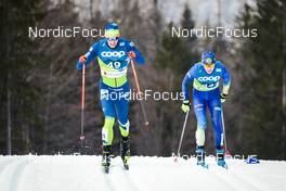 24.02.2023, Planica, Slovenia (SLO): Miha Licef (SLO), Nail Bashmakov (KAZ), (l-r)  - FIS nordic world ski championships cross-country, skiathlon men, Planica (SLO). www.nordicfocus.com. © Modica/NordicFocus. Every downloaded picture is fee-liable.
