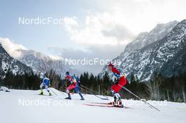 24.02.2023, Planica, Slovenia (SLO): William Poromaa (SWE), Jules Lapierre (FRA), Paal Golberg (NOR), (l-r)  - FIS nordic world ski championships cross-country, skiathlon men, Planica (SLO). www.nordicfocus.com. © Modica/NordicFocus. Every downloaded picture is fee-liable.