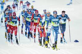 24.02.2023, Planica, Slovenia (SLO): Johannes Hoesflot Klaebo (NOR), William Poromaa (SWE), (l-r)  - FIS nordic world ski championships cross-country, skiathlon men, Planica (SLO). www.nordicfocus.com. © Modica/NordicFocus. Every downloaded picture is fee-liable.