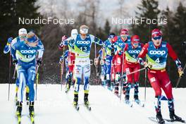 24.02.2023, Planica, Slovenia (SLO): Jens Burman (SWE), Sjur Roethe (NOR), (l-r)  - FIS nordic world ski championships cross-country, skiathlon men, Planica (SLO). www.nordicfocus.com. © Modica/NordicFocus. Every downloaded picture is fee-liable.