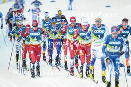 24.02.2023, Planica, Slovenia (SLO): Jens Burman (SWE), Clement Parisse (FRA), Hugo Lapalus (FRA), (l-r)  - FIS nordic world ski championships cross-country, skiathlon men, Planica (SLO). www.nordicfocus.com. © Modica/NordicFocus. Every downloaded picture is fee-liable.