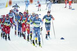 24.02.2023, Planica, Slovenia (SLO): Simen Hegstad Krueger (NOR), Paal Golberg (NOR), Andrew Musgrave (GBR), (l-r)  - FIS nordic world ski championships cross-country, skiathlon men, Planica (SLO). www.nordicfocus.com. © Modica/NordicFocus. Every downloaded picture is fee-liable.