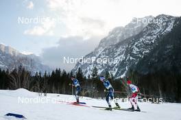 24.02.2023, Planica, Slovenia (SLO): Scott Patterson (USA), Jonas Dobler (GER), Jonas Baumann (SUI), (l-r)  - FIS nordic world ski championships cross-country, skiathlon men, Planica (SLO). www.nordicfocus.com. © Modica/NordicFocus. Every downloaded picture is fee-liable.