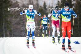 24.02.2023, Planica, Slovenia (SLO): Eric Rosjoe (SWE), Naoto Baba (JPN), Adam Fellner (CZE), (l-r)  - FIS nordic world ski championships cross-country, skiathlon men, Planica (SLO). www.nordicfocus.com. © Modica/NordicFocus. Every downloaded picture is fee-liable.