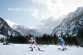 24.02.2023, Planica, Slovenia (SLO): Beda Klee (SUI), Roman Furger (SUI), Remi Lindholm (FIN), (l-r)  - FIS nordic world ski championships cross-country, skiathlon men, Planica (SLO). www.nordicfocus.com. © Modica/NordicFocus. Every downloaded picture is fee-liable.