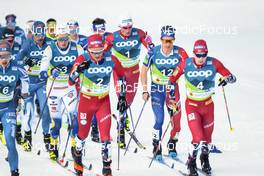 24.02.2023, Planica, Slovenia (SLO): William Poromaa (SWE), Johannes Hoesflot Klaebo (NOR), Clement Parisse (FRA), (l-r)  - FIS nordic world ski championships cross-country, skiathlon men, Planica (SLO). www.nordicfocus.com. © Modica/NordicFocus. Every downloaded picture is fee-liable.