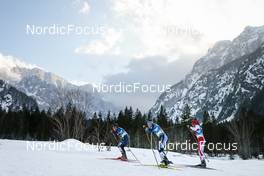 24.02.2023, Planica, Slovenia (SLO): Scott Patterson (USA), Jonas Dobler (GER), Jonas Baumann (SUI), (l-r)  - FIS nordic world ski championships cross-country, skiathlon men, Planica (SLO). www.nordicfocus.com. © Modica/NordicFocus. Every downloaded picture is fee-liable.