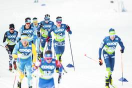 24.02.2023, Planica, Slovenia (SLO): Fredrik Fodstad (COL), Jost Mulej (SLO), Izidor Karnicar (SLO), (l-r)  - FIS nordic world ski championships cross-country, skiathlon men, Planica (SLO). www.nordicfocus.com. © Modica/NordicFocus. Every downloaded picture is fee-liable.