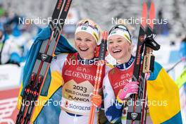 26.02.2023, Planica, Slovenia (SLO): Emma Ribom (SWE), Jonna Sundling (SWE), (l-r)  - FIS nordic world ski championships cross-country, team sprint, Planica (SLO). www.nordicfocus.com. © Modica/NordicFocus. Every downloaded picture is fee-liable.