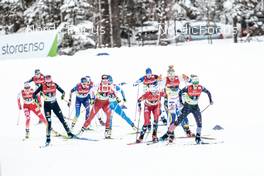 26.02.2023, Planica, Slovenia (SLO): Laura Gimmler (GER), Anja Weber (SUI), Anne  Kalvaa (NOR), Emma Ribom (SWE), Jessie Diggins (USA), (l-r)  - FIS nordic world ski championships cross-country, team sprint, Planica (SLO). www.nordicfocus.com. © Modica/NordicFocus. Every downloaded picture is fee-liable.