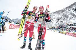 26.02.2023, Planica, Slovenia (SLO): Johannes Hoesflot Klaebo (NOR), Paal Golberg (NOR), (l-r)  - FIS nordic world ski championships cross-country, team sprint, Planica (SLO). www.nordicfocus.com. © Modica/NordicFocus. Every downloaded picture is fee-liable.