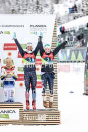 26.02.2023, Planica, Slovenia (SLO): Julia Kern (USA), Jessie Diggins (USA), (l-r) - FIS nordic world ski championships cross-country, team sprint, Planica (SLO). www.nordicfocus.com. © Modica/NordicFocus. Every downloaded picture is fee-liable.