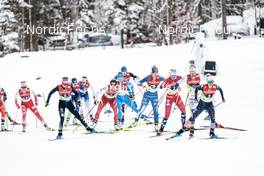 26.02.2023, Planica, Slovenia (SLO): Weronika Kaleta (POL), Laura Gimmler (GER), Darya Ryazhko (KAZ), Anja Weber (SUI), Federica Sanfilippo (ITA), Jasmi Joensuu (FIN), Anne  Kalvaa (NOR), Emma Ribom (SWE), Jessie Diggins (USA), (l-r)  - FIS nordic world ski championships cross-country, team sprint, Planica (SLO). www.nordicfocus.com. © Modica/NordicFocus. Every downloaded picture is fee-liable.