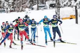 26.02.2023, Planica, Slovenia (SLO): Maciej Starega (POL), Paal Golberg (NOR), Vili Crv (SLO), Francesco De Fabiani (ITA), James Clinton Schoonmaker (USA), (l-r)  - FIS nordic world ski championships cross-country, team sprint, Planica (SLO). www.nordicfocus.com. © Modica/NordicFocus. Every downloaded picture is fee-liable.