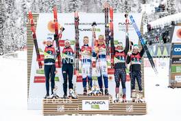 26.02.2023, Planica, Slovenia (SLO): Anne  Kalvaa (NOR), Tiril Udnes Weng (NOR), Emma Ribom (SWE), Jonna Sundling (SWE), Julia Kern (USA), Jessie Diggins (USA), (l-r) - FIS nordic world ski championships cross-country, team sprint, Planica (SLO). www.nordicfocus.com. © Modica/NordicFocus. Every downloaded picture is fee-liable.