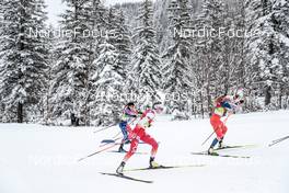 26.02.2023, Planica, Slovenia (SLO): Melissa Gal (FRA), Weronika Kaleta (POL), Adela Novakova (CZE), (l-r)  - FIS nordic world ski championships cross-country, team sprint, Planica (SLO). www.nordicfocus.com. © Modica/NordicFocus. Every downloaded picture is fee-liable.