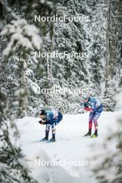 24.11.2023, Ruka, Finland (FIN): Richard Jouve (FRA), James Clinton Schoonmaker (USA), (l-r)  - FIS world cup cross-country, individual sprint, Ruka (FIN). www.nordicfocus.com. © Modica/NordicFocus. Every downloaded picture is fee-liable.