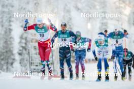 24.11.2023, Ruka, Finland (FIN): Richard Jouve (FRA), James Clinton Schoonmaker (USA), Joni Maki (FIN), (l-r)  - FIS world cup cross-country, individual sprint, Ruka (FIN). www.nordicfocus.com. © Modica/NordicFocus. Every downloaded picture is fee-liable.