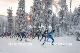 26.11.2023, Ruka, Finland (FIN): Florian Notz (GER), Davide Graz (ITA), Richard Jouve (FRA), Remi Lindholm (FIN), (l-r)  - FIS world cup cross-country, mass, Ruka (FIN). www.nordicfocus.com. © Modica/NordicFocus. Every downloaded picture is fee-liable.