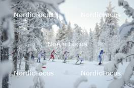 26.11.2023, Ruka, Finland (FIN): Ebba Andersson (SWE), Frida Karlsson (SWE), Krista Parmakoski (FIN), (l-r)  - FIS world cup cross-country, mass, Ruka (FIN). www.nordicfocus.com. © Modica/NordicFocus. Every downloaded picture is fee-liable.