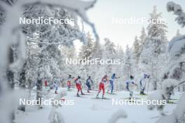 26.11.2023, Ruka, Finland (FIN): Kristin Austgulen Fosnaes (NOR), Teresa Stadlober (AUT), Kerttu Niskanen (FIN), Moa Lundgren (SWE), (l-r)  - FIS world cup cross-country, mass, Ruka (FIN). www.nordicfocus.com. © Modica/NordicFocus. Every downloaded picture is fee-liable.